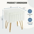 thumbnail image 4 of CONCETTA Footstools Ottoman Storage Bench, Vanity Faux Fur Padded Chair with Storage and Adjustable Feet for Makeup Bedroom Entryway, White, 4 of 7
