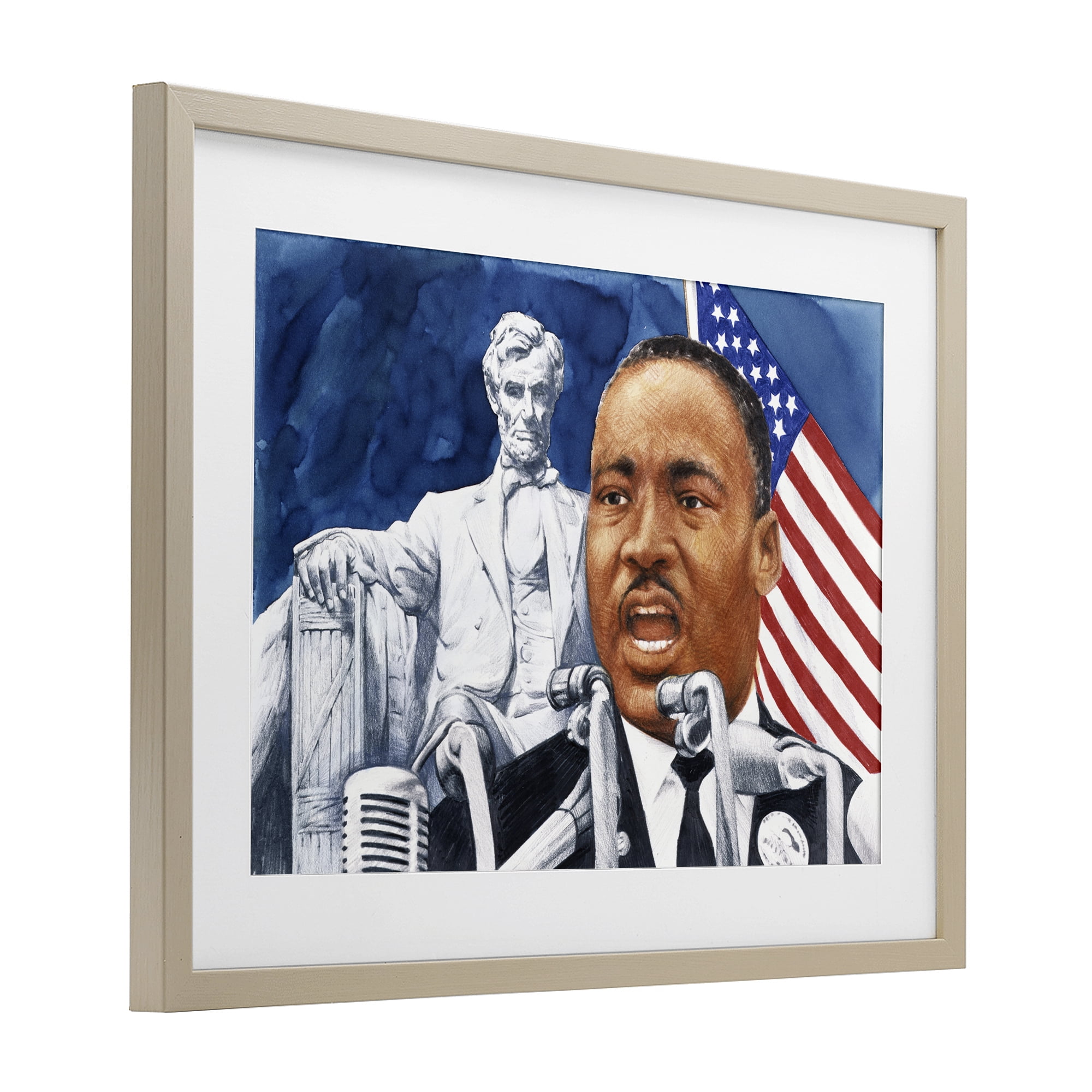 1960s American Speech Portrait Birch Framed Print Under Glass, design by Wind River Studios
