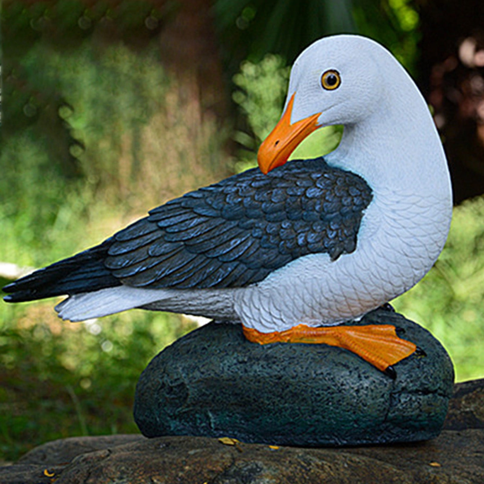 Real Seagull Outdoor Sculpture,Garden Bird Statue,Beach Statue Decor,Resin Animal Seabird Ornaments,Coastal Beach Decor,Patio Decor for Outdoor Table Decorfor Garden,Terrace,Lawn,Yard