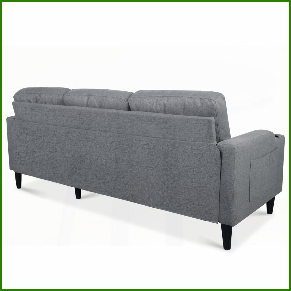 Modern Fabric Loveseat Sofa for Living Room with Built-in Storage