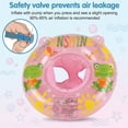 thumbnail image 4 of CQHVKQ 20" Inflatable Baby Pool Float Seat, Frog Pattern Baby Swimming Ring for Swim Training, Toddler Inflatable Swimming Float with Airbag Seat, Adjustable Infant Pool Floats 6-36 Months, Pink, 4 of 9