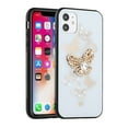 thumbnail image 4 of For Samsung Galaxy Z Flip 5 Diamond Bling Sparkly Glitter Ornaments Engraving Hybrid Armor Rugged Fashion Cover ,Xpm Phone Case [ White Garden Butterflies ], 4 of 8