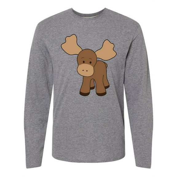 Inktastic Cute Moose Long Sleeve T-Shirt