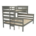 thumbnail image 2 of Kumix Bunk Bed Twin XL over Queen, Wooden Bunk Beds for with Safety Guard Rails, Build-in Ladder, Heavy Duty 2 Bunk Beds Can Convertible into 2 Separate Beds, Noiseless, Gray, 2 of 6