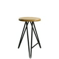 thumbnail image 2 of Saltoro Sherpi Round Wooden Counter Stool with Hairpin Legs, Set of 2, Brown and Black, 2 of 5