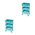 thumbnail image 1 of Vogacara carro de almacenamiento en rack decorativo simulado carros de tres capas encantadores juguetes para juego de imitación para niños Azul 2piezas, 1 of 6