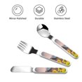 thumbnail image 3 of Easygdp Horse Sunflowers 3-Piece Flatware Set Kids Silverware, Stainless Steel Toddler Kids Utensils Safe for Preschooler Children, 3 of 8
