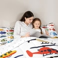thumbnail image 5 of Homewish Cartoon Plane 3 Pieces Queen Comforter Set for Kids Children Teens,Kawaii Aircraft Ultra Soft Bedding Sets,Transportation Theme Bedding Comforter Set Breathable,Ultra Soft Home Decor, 5 of 8