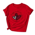 thumbnail image 4 of PNTUTB Valentine's Day Fashion Women's Print Casual Loose Crew Neck Short Sleeve Red Versatile T Shirt, 4 of 6