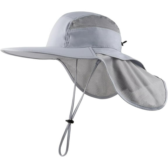Oversize XXL Mens Sun Hat with Neck Flap,XL Wide Brim Fishing Hats Lightweight,UPF50  Waterproof Hiking Hats
