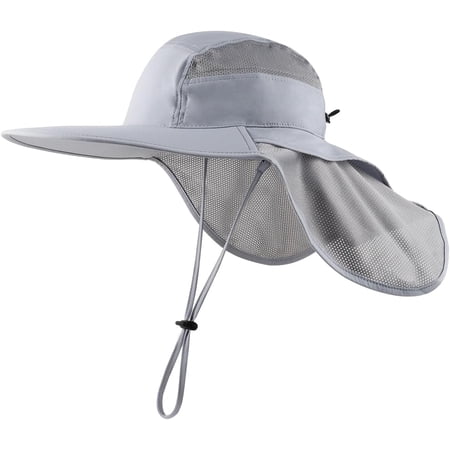 Oversize XXL Mens Sun Hat with Neck Flap XL Wide Brim Fishing Hats Lightweight UPF50+ Waterproof Hiking Hats