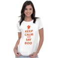 thumbnail image 3 of Keep Calm and Say Boo Halloween Womens Fitted Plus Size Graphic Tee Brisco Brands 3X, 3 of 5