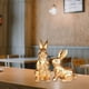 thumbnail image 5 of 2 figuras de conejo de Pascua, esculturas de primavera, adornos de mesa. Oro, 5 of 7