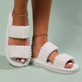 thumbnail image 5 of TFEOQRY Womens Open Toe Slide Slippers with Dual-Strap Corduroy Memory Foam Soft Comfy Home Shoes, 5 of 6