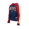 thumbnail image 2 of Women's-New Era  Navy Atlanta Braves Cooperstown Collection Cropped Raglan Pullover Hoodie, 2 of 6