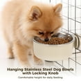 thumbnail image 6 of 2PCS Hanging Stainless Steel Dog Bowls with Locking Knob, Removable Food and Water Feeder Cups for Crate or Cage Use, 6.1 x 2.36 in for Dogs, Cats, Rabbits, 6 of 6