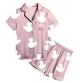 thumbnail image 4 of LUOGENLI Girls Pajamas Size 14-43 Cotton Girls Pajama Set Short Sleeve Sleepwear for Home and Nighttime Comfort Girls Pajamas Size 8-9 Years, 4 of 4