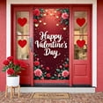 thumbnail image 3 of Pink Valentine's Banner Rose Decor Romantic Backdrop Heart Pattern Cherry Blossom Design Heart Background for Valentine's Party Romantic Date Anniversary Celebration, 3 of 5