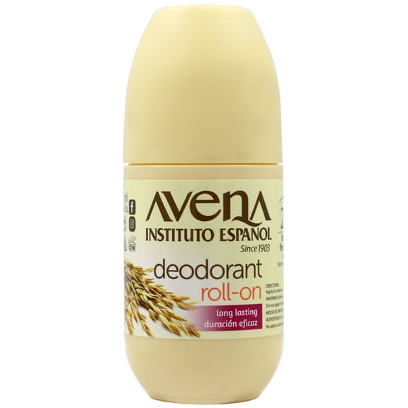 Avena Roll-On Deodorant, 100% Natural Oat, Unisex, Long-Lasting, 2.5 Fl oz. Bottle