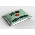 thumbnail image 2 of Ambesonne Cars Pillow Sham 2 Pack, Classic Design Racing, 30"x20", Reseda Green Petrol Blue, 2 of 3