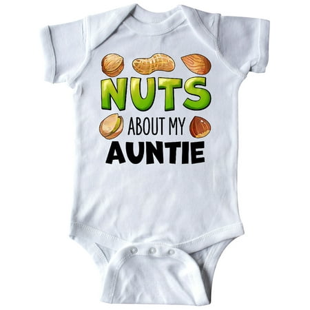 

Inktastic Nuts About My Auntie Peanut Almond Pistachio Gift Baby Boy or Baby Girl Bodysuit