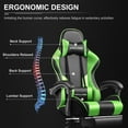 thumbnail image 3 of GTPLAYER Gaming Chair with Footrest and Ergonomic Lumbar Massage Pillow Faux Leather Office Chair, Green, 3 of 5