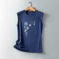 thumbnail image 3 of Wycnly Womens Tank Tops Casual Lightweight Breathable Loose Fit Pullover Vest Tees Tops Summer Trendy Dandelion Print Round Neck Sleeveless Shirts Blouse Blue l, 3 of 3