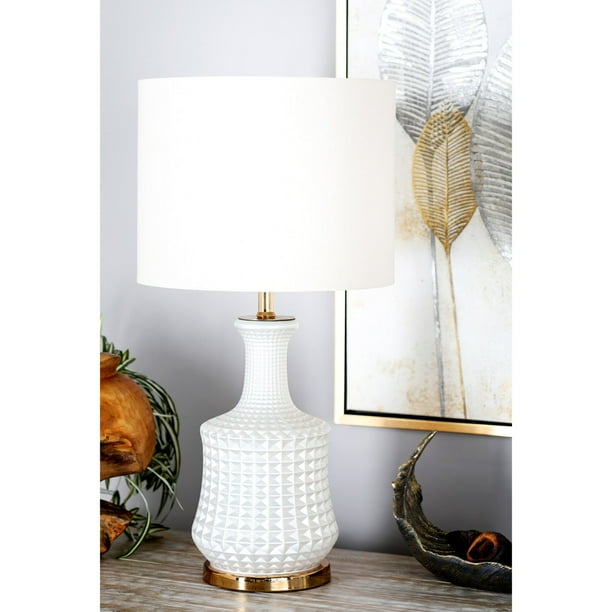 Decmode Modern Glasetal Vase Shaped Table Lamp White Com Decmode Modern Glasetal Vase, Vase Shaped Table Lamps