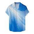 thumbnail image 1 of Camisas Oversize Hombre Moda para hombre Casual Beach Seaside 3D Impresión digital Hebilla Solapa Camisa de manga corta Top (Sky Blue, XL), 1 of 7