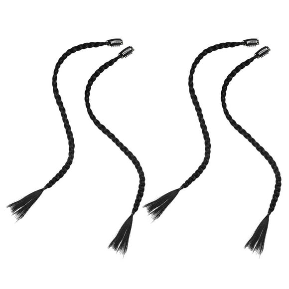 REOFLYUP 4Pcs Black Synthetic Braid Ponytail Extension Clip in Hair for Stunning Hair Styling