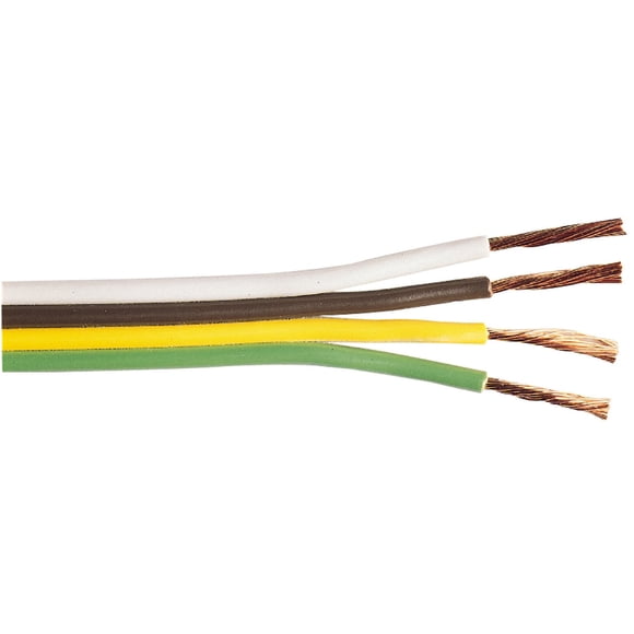 East Penn Trailer Wire 02907 Deka; 4 Wire; Stranded Conductor; 14 Gauge; White/Brown/Yellow/Green; 500 Feet Length