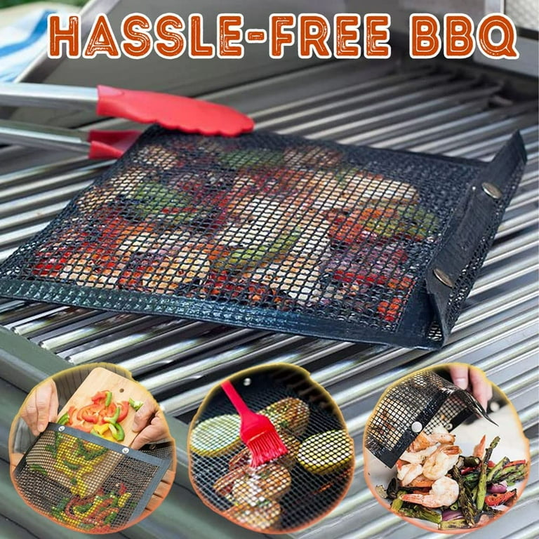 BBQ Accessories Mesh Grill Bags for Outdoor Grill,more than Grill  Mat,Non-stick Resuable,Easy to Clean,Works on Electric Grill Outdoor Gas  Charcoal