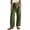 Army Green（womens pants）, variant on ZHYou Womens Drawstring Cargo Pants,Loose Fit,Baggy Elastic Waist,Multiple Pockets,Casual Wide Leg Trousers,Army Green,Size L