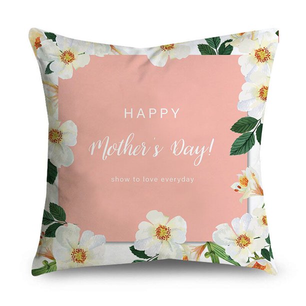 NIGHTWISH Simple Style Mother's Day Pillowcase Gifts Love Letters Design Cushion Cover 40/45/50cm40CMx40CM(15.75inch) Gao Jinjia LED