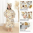 thumbnail image 3 of Wearable Blanket Hoodie for Kids Pets and Treats Flannel Hooded Blanket with Pockets and Sleeves Suitable for Boys and Girls, 3 of 7