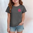 thumbnail image 5 of YDFCWXW Oversized Graphic Floral T Shirts for Teens Girls Loose Tees Preppy Clothes Casual Vintage Tops (Dark Gray, 160), 5 of 7