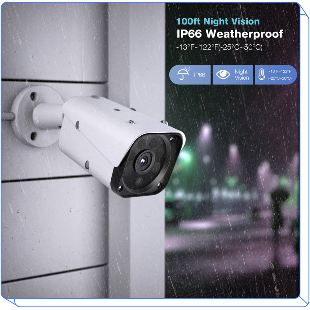 8CH 1080P NVR 4Pcs 1080P Cámaras de vigilancia WiFi con detección de Movimiento visión Nocturna IP66 a Prueba de Agua sin Disco Duro TOGUARD Kit Camaras Seguridad Vigilancia WiFi 