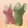 thumbnail image 5 of Fiaer Womens Tank Tops with Built in Bra Oversized Thermal Underwear Elegant Solid Color Trendy Warm Layer Cami for Winter Pink XXXXL, 5 of 6