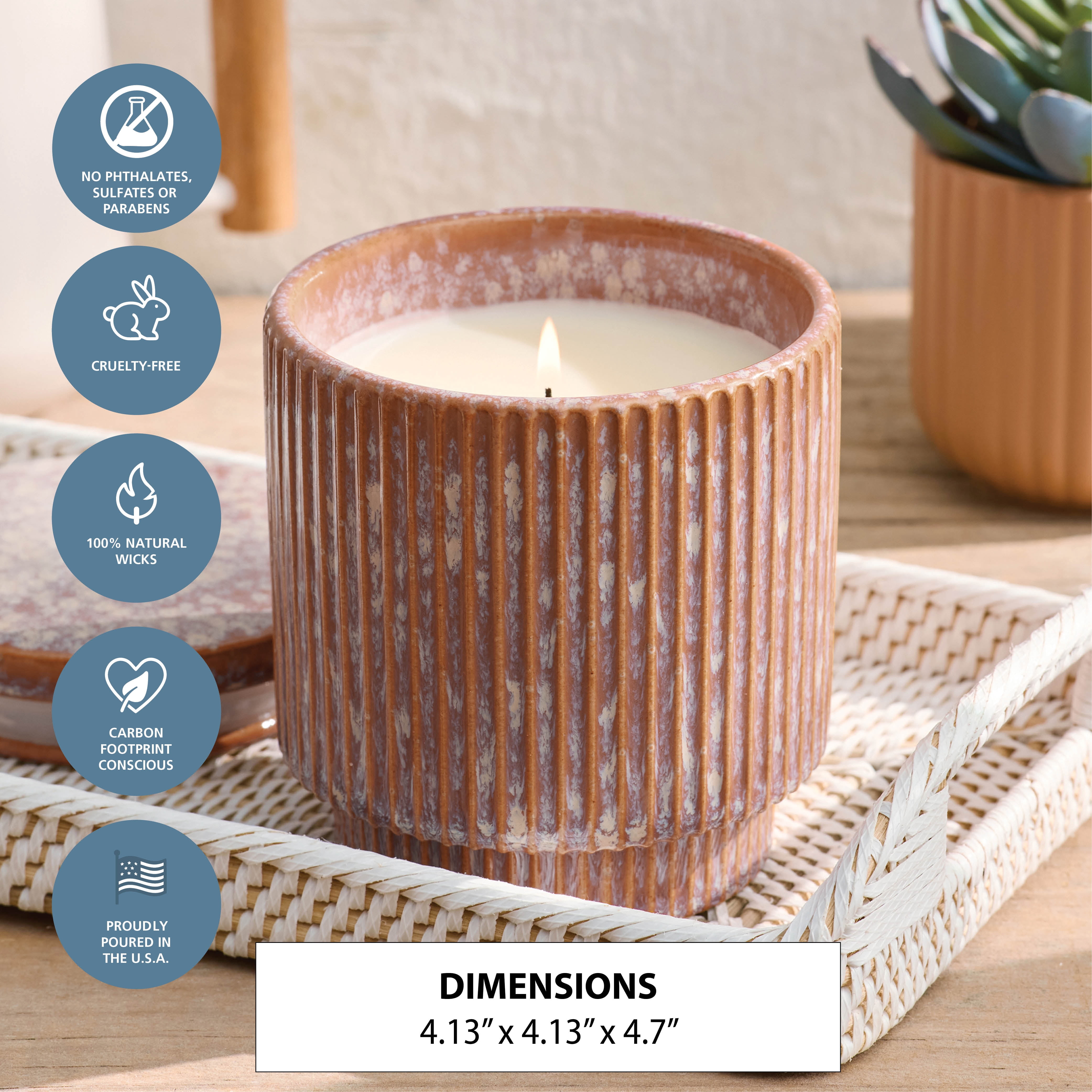 Better Homes & Gardens Ribbed 15 oz Single-Wick Pink Berries & Citronella Outdoor Jar Candle