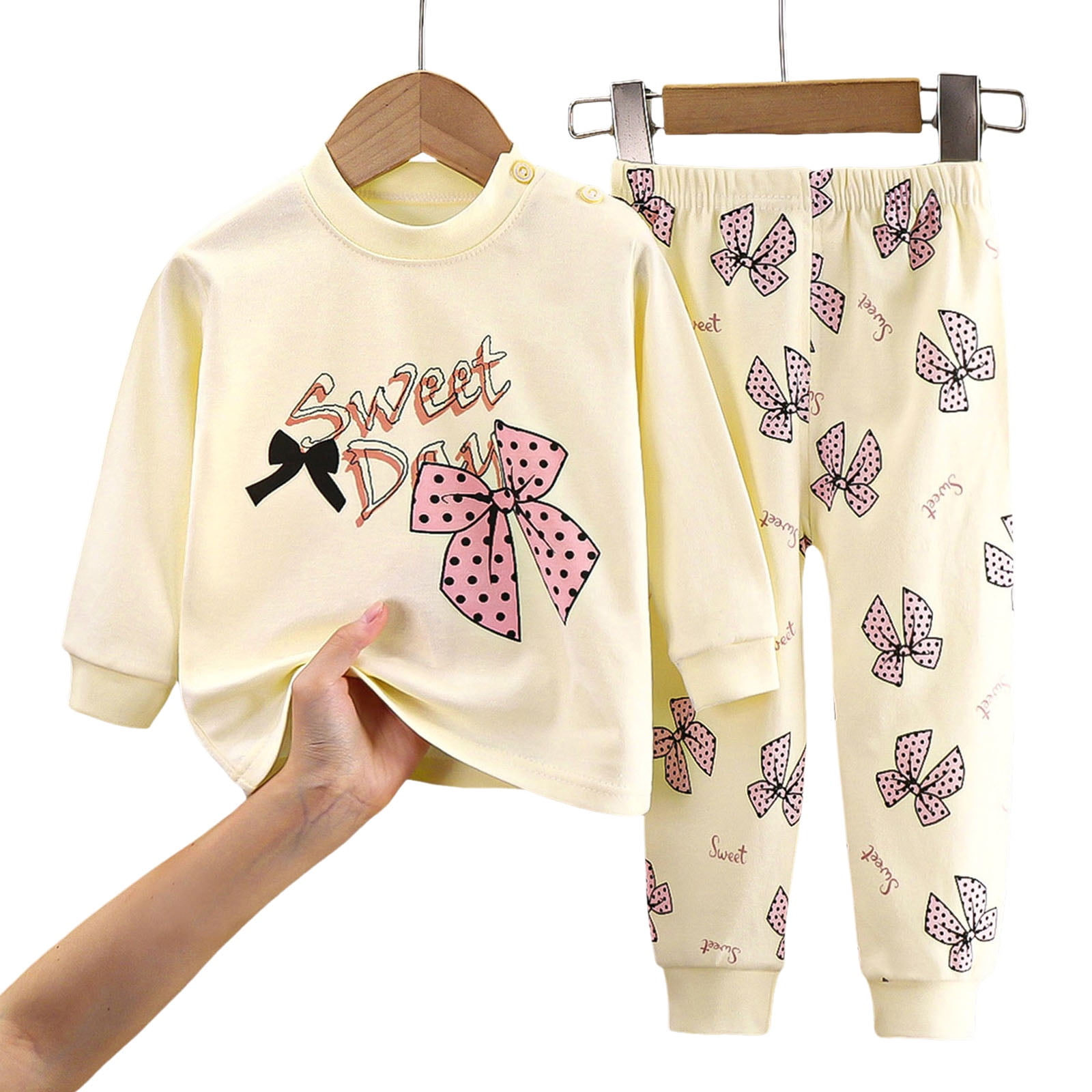 NIEWTR Baby Girl Pants Outfits Long Shirts Santa Sweatshirt Pant Fall Clothes Set Sweatshirt Pullover Tops Jogger Pants for 0 6 12 18 24 M 1t 2t 3t 4t 5t 6t Dailywear Set,4-5 Years