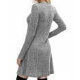thumbnail image 5 of Efsteb Womens Sweaters V Neck Long Long Sleeve Fall Dresses Casual Midi Sweater Dress Comfy Fashion Clothes (Gray,L), 5 of 9