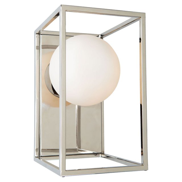 Artcraft Eclipse One Light Wall Sconce Polished Nickel Opal Glass