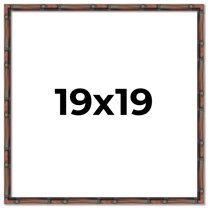 19x19 Frame Brown Bamboo with Dark Coffee/Walnut Finish | Solid Wood Picture Frame Width 0.75