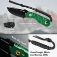 thumbnail image 6 of FLISSA Fixed Blade Knife, 7 Inch Full Tang Hunting Knife with Kydex Sheath and Emergency Rope, Tactical Knife for Camping, Hiking(Green), 6 of 9