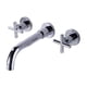 thumbnail image 2 of Grifo de la cocina Lavabo De Baño Grifo De Lavabo Caño Giratorio Bañera Grifo De Agua Caliente Y Fría 2 Manijas Plata Plata Magideal Grifo de la cocina, 2 of 7