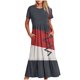 thumbnail image 1 of Vestido de Manga Corta para Mujeres Imprimir Cuello Redondo Vestido Impreso, Poliéster Casual Top para Diario, Fiesta Y Primavera Verano con Leggings, 1 of 4