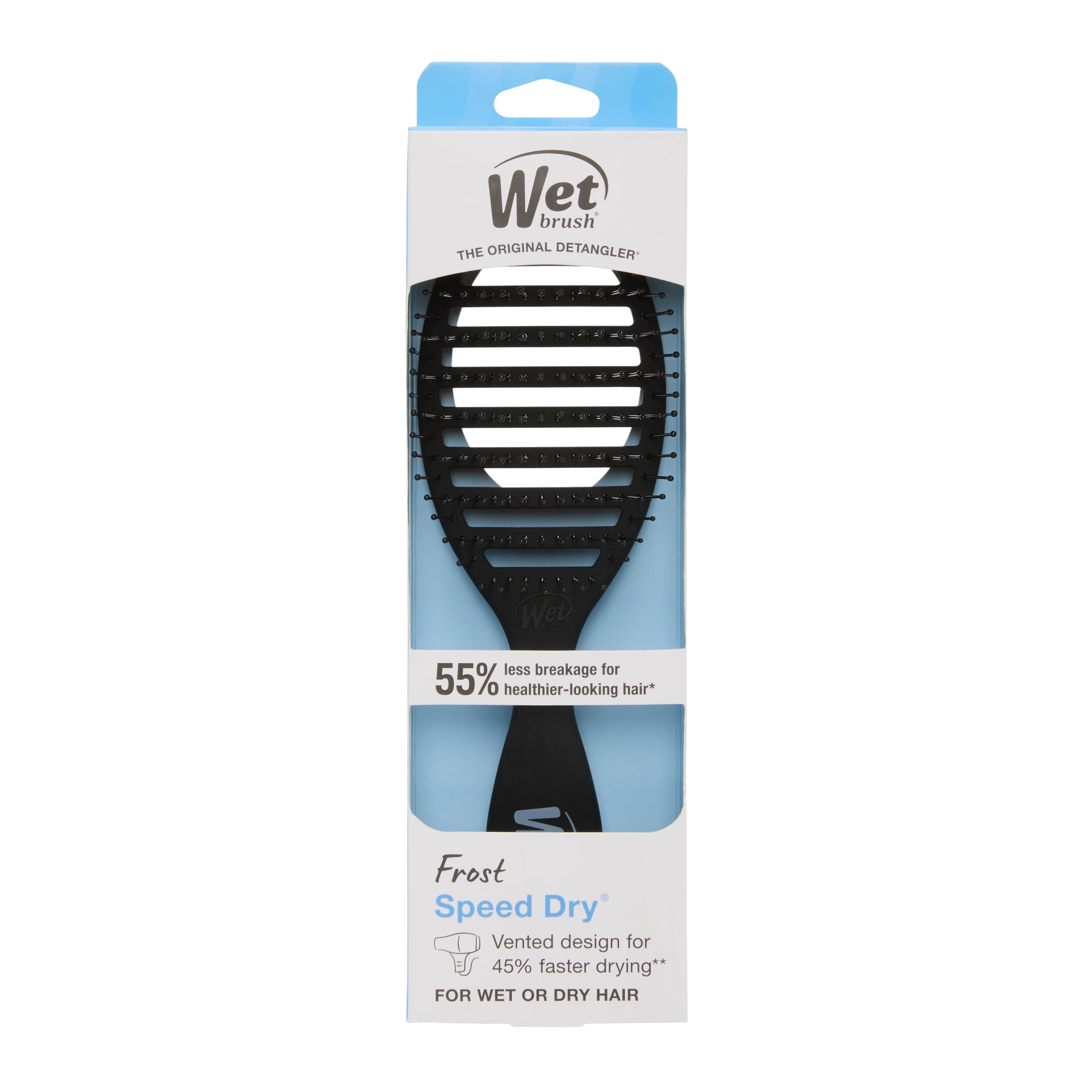 Wet Brush Speed Dry, Vented Hair Brush, Blow-Dry Safe, Frost Black