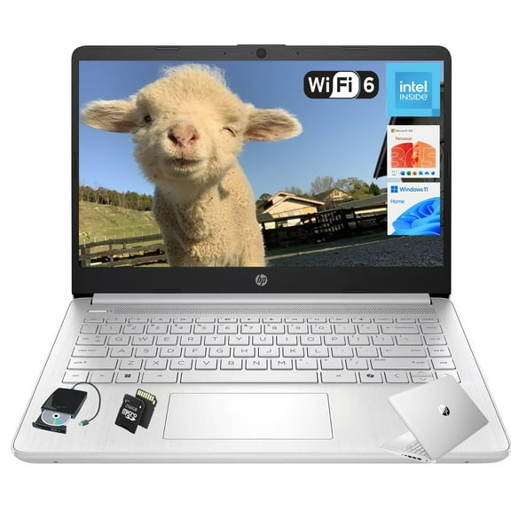 HP 14" Laptop Student Business Computer - 2025 New Version, Intel N150 Processor, 1-Year Microsoft 365, Win 11 Home, Copilot AI, 12Hr Battery, 16GB RAM 384GB Storage (128GB UFS 256GB MSD) Silvery