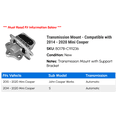 thumbnail image 2 of Transmission Mount - Compatible with 2014 - 2020 Mini Cooper 2015 2016 2017 2018 2019, 2 of 2
