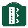 thumbnail image 1 of SignMission A-DES-GW-1818-22742 18 x 18 Po Signe de la Série Designer - Voiturier Flèche Droite&44; Vert & Blanc, 1 of 8